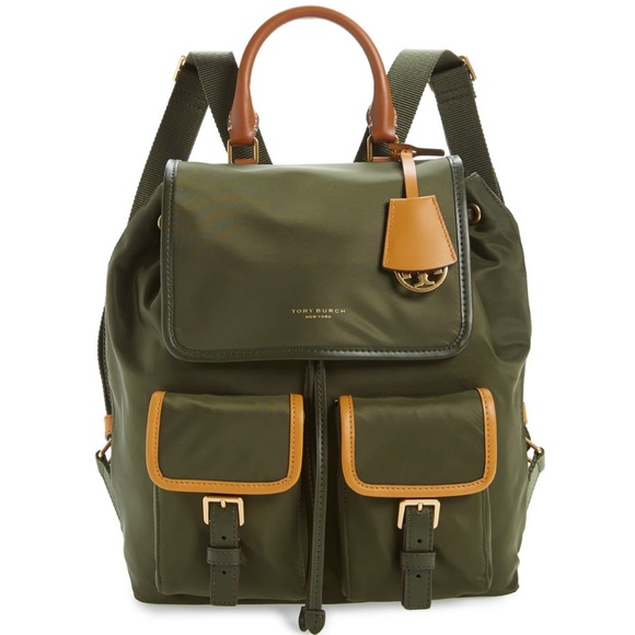 Tory Burch Handbags - Tory Burch Olive Green Perry Colorblock Bookbag